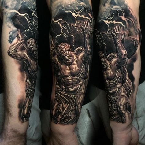 Atlas God, Gods Tattoo, Hercules Tattoo, Greek Tattoo, Gladiator Tattoo, Atlas Tattoo, Zeus Tattoo, God Tattoo, Greek Mythology Tattoos