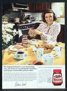 Maxim Coffee ad with Patricia Neal 1970s Food, Beverage Ads, Teenage Memories, Patricia Neal, Wacky Packages, Vintage Housewife, Old Commercials, Candy Drinks, Desain Buklet