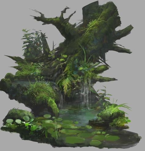 Environment Painting, Landscape Concept, Fantasy Forest, Nature Drawing, Concept Art Drawing, Digital Painting Tutorials, Fantasy Art Landscapes, Fantasy Concept Art, Landscape Illustration