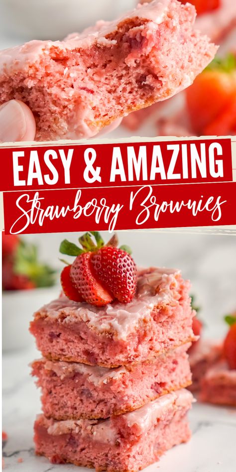 Strawberry Cheesecake Brownies Recipe, Betty Crocker Strawberry Cake, Strawberry Cake Mix Brownies, Strawberry Brownies Recipe Cake Mixes, Homemade Strawberry Brownies, Betty Crocker Cake Mix Recipes, Strawberry Brownies Recipe, Strawberry Blondies, Betty Crocker Cake Mix