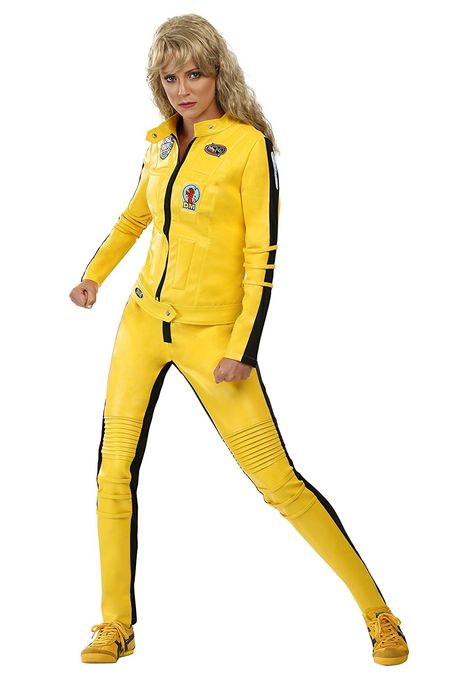 Amazon.com: Fun Costumes womens Kill Bill Beatrix Kiddo Motorcycle Suit: Clothing Kill Bill Halloween, Kill Bill Costume, Yellow Motorcycle, Motorcycle Racing Jacket, Halloween Costume Women, Authentic Costumes, Fun Costumes, Halloween Costume Suit, Movie Replica