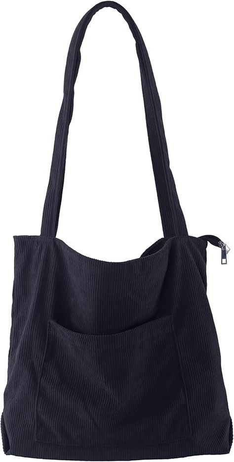 Amazon.com: ALUWU Corduroy Tote Bag for Women Corduroy Purse with Front Pocket and Zipper Shoulder Hobo Handbags Simple Canvas Purse, Begie : Clothing, Shoes & Jewelry Bag Essentials Everyday, Corduroy Purse, Corduroy Tote Bag, Tote Bags For School, Everyday Tote Bag, Casual Tote Bag, Canvas Purse, Everyday Tote, Zipper Tote Bag