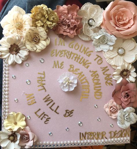 Interior Designer Graduation Cap, Graduation Cap Designs Interior Design, Interior Design Grad Cap, Interior Design Graduation Cap, Interior Design Graduation, Design Graduation Cap, Caps Ideas, Deco Cake, Interior Design Degree