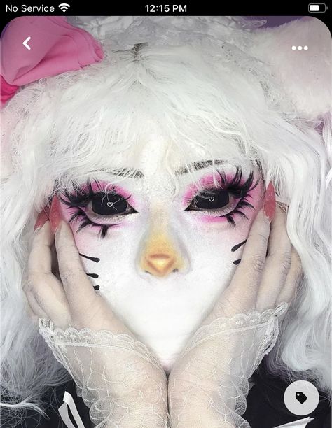 Hello Kitty Costume, Vampire Bride, Hello Kitty Makeup, Alt Makeup, Graphic Makeup, Pretty Halloween, Cute Clown, Horror Makeup, Halloween Makeup Inspiration