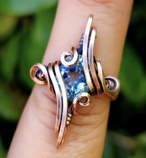 Wire Wrapped Engagement Ring, Wire Bending, Diy Wire Jewelry Rings, Wire Wrap Ring, Twist Jewelry, Wire Jewelry Patterns, Diy Beaded Rings, Wire Jewelry Rings, Wire Jewelery