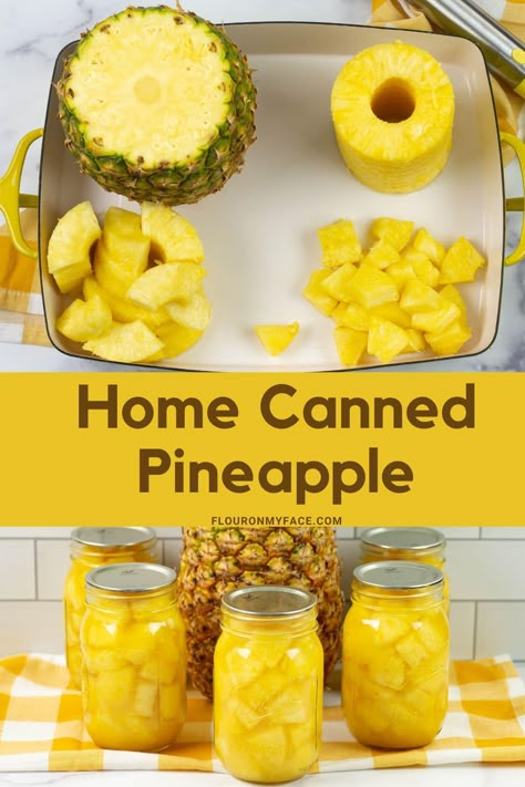 How to make home canned pineapple. Canning Pineapple, Canning Garden, Water Bath Canning Recipes, Easy Canning, Pressure Canning Recipes, Canning Kitchen, Low Acid Recipes, Canning Fruit, Canning Vegetables