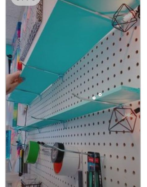 Pegboard Shelves, Pegboard Craft Room, Diy Pegboard, Pegboard Ideas, Ikea Skadis, Pegboard Storage, Small Craft Rooms, Pegboard Organization, Sewing Room Design