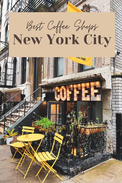 Best Cafes In Nyc, Cool Coffee Shops, Coffee Shop New York, Nyc Coffee Shop, Visiting New York City, Nyc Coffee, New York Coffee, Visiting New York, Cute Coffee Shop