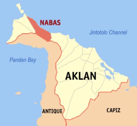 Map of Aklan showing the location of Nabas Boracay Map, Philippines Boracay, Kalibo, Western Visayas, Puerto Galera, Regions Of The Philippines, Boracay Island, National Heroes, Quezon City