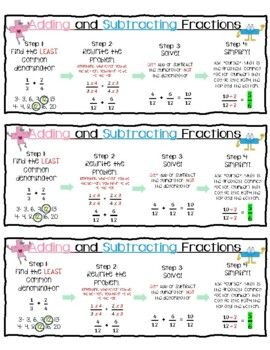 Quick and easy adding and subtracting fraction cheat sheet! Can be used for testing tools, independent assistance and even as a homework helper! Fraction Hacks, Fractions Display, Math Reference Sheet, Easy Math Activities, Math Tips, Math Fact Worksheets, Add And Subtract Fractions, Math Made Easy, Easy Math