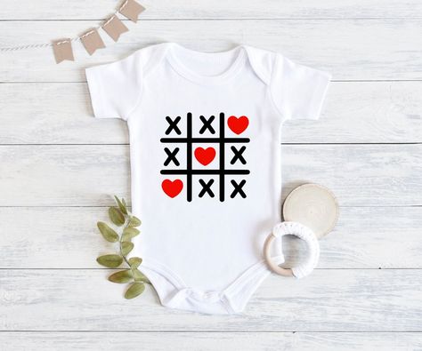 Valentines Day Onesie, Cute Valentines Day, Valentines Day Baby, Cute Valentines, Tic Tac Toe, Tic Tac, Gender Neutral Baby, Baby Bodysuit, Onesies