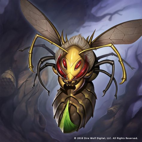 ArtStation - Blistersting Wasp, Indar Gunawan Wasp Character, Bee Monster, Wasp Art, Insect Swarm Fantasy Art, Insect Race Fantasy Art, Wasp Fantasy Art, Red Wasps, Giant Wasp Fantasy Art, Parasitic Wasp