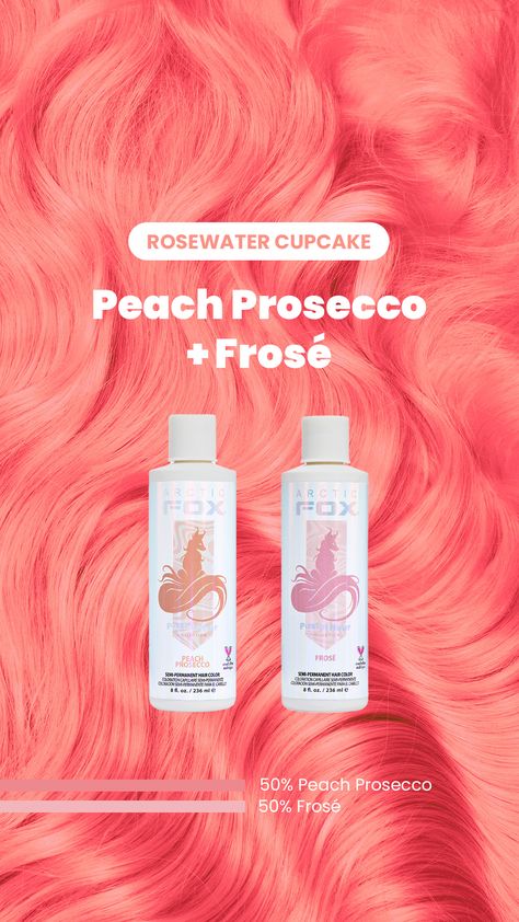 hair color, recipe, color mixes, hair dye, hair color, hair Artic Fox Frose Hair, Arctic Fox Frose Hair, Arctic Fox Hair Dye Copper, Apricot Hair Color Peach Rose Gold, Arctic Fox Pink Hair Dye, Fox Hair Dye, Arctic Fox Hair Dye, Diy Hair Color, Peach Hair