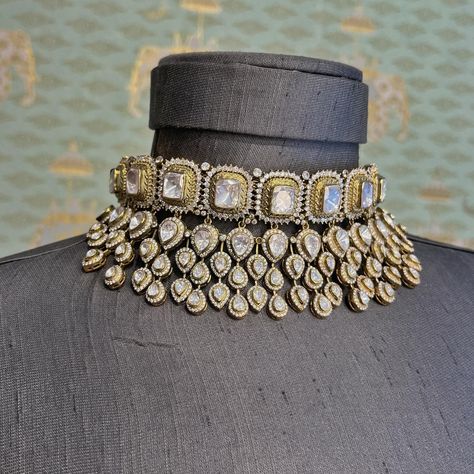 New in moissanite polki pieces .. choose your favorite! #rajatamaya #silver #silverjewelry #victorian #moissanite #polkijewellery #choker #necklace #bridal #indianbride #indianweddings #bridaljewellery #trending Victorian Polki Jewellery, Coral Jewelry Vintage, Sabyasachi Jewellery, Indian Bridal Jewelry Sets, Bed Furniture Design, Polki Jewellery, Necklace Bridal, Bridal Jewellery Indian, Coral Jewelry