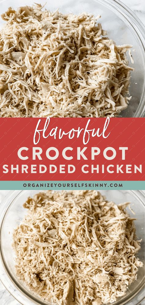 Crock Pot Shredded Chicken Shredded Chicken Meal Prep, Crock Pot Shredded Chicken, Shredded Chicken Breast Recipes, Fwtfl Recipes, Frozen Chicken Crockpot, Crockpot Shredded Chicken, Crockpot Meal Prep, Mealprep Dinner, Easy Meal Prep Recipes