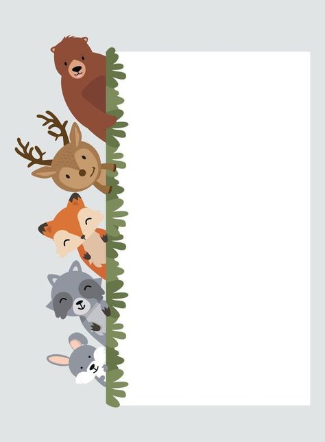 Animal Backgrounds, Woodland Background, Animal Frame, Animals Background, Animal Pictures For Kids, Woodland Clipart, Christmas Classroom Door, Animal Background, Woodland Animals Theme