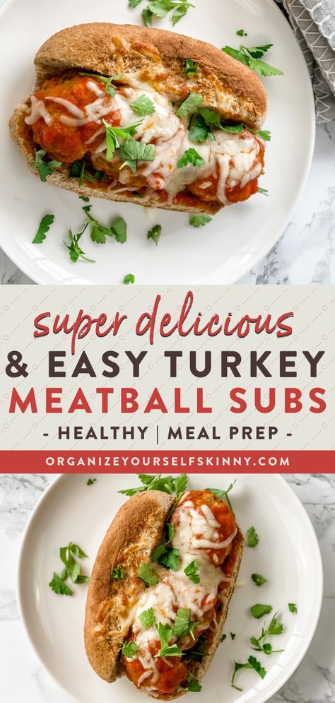 Healthy Meatball Sandwich, Turkey Meatball Sandwich Recipes, Turkey Meatballs Sandwich, Bbq Ground Turkey Recipes, Alpha Gal Meals, Healthy Meatball Subs, Turkey Meatball Meals, Turkey Meatball Dinner Ideas, Turkey Meatball Meal Prep