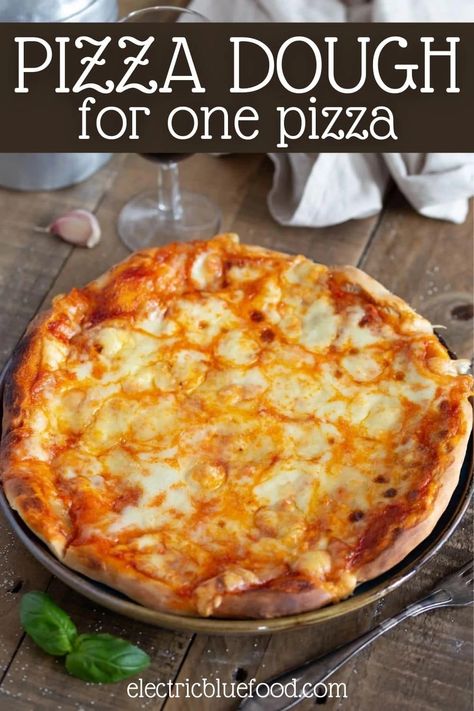 Pizza Dough For One Pizza from scratch • Electric Blue Food Pizza Dough Recipe Small Batch, Single Serve Pizza Dough, Small Pizza Dough Recipe, Single Pizza Dough Recipe, Small Batch Pizza Dough Recipe, Small Batch Pizza Dough, Pizza Dough For One, Easy Pizza Base Recipe, Easy Pizza Base