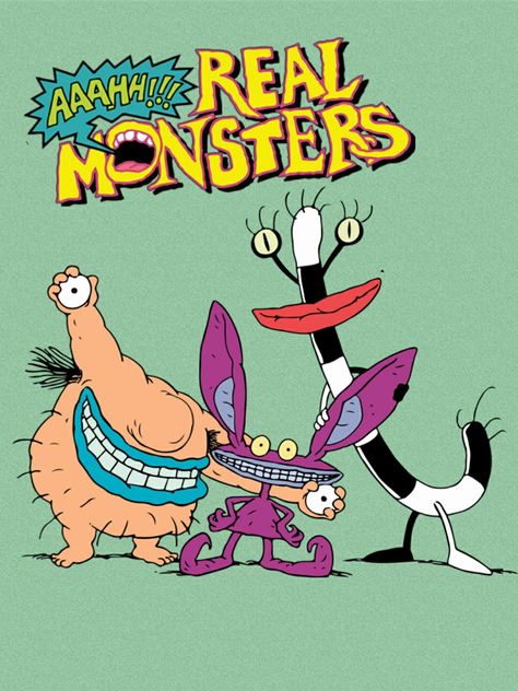 Ahh Real Monsters Wallpaper, 90’s Cartoon, Aaahh!!! Real Monsters, Nickelodeon 2000s, Ahhh Real Monsters, 00s Cartoons, Real Monsters Cartoon, 2000s Nickelodeon, 90s Tv Shows Cartoons