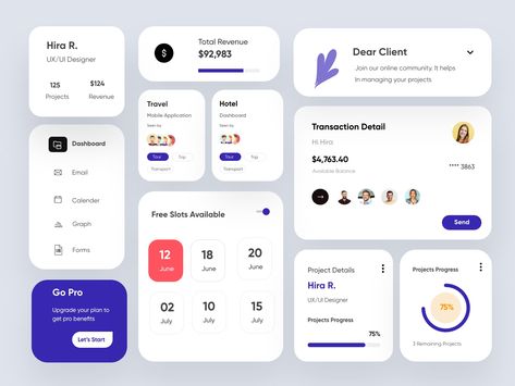 UI Elements/Components-UX/UI Design by Hira Riaz on Dribbble Ui Design Mobile, Card News, Wireframe Design, Card Ui, Desain Ui, Ux Mobile, App Interface Design, Widget Design, Ui Components