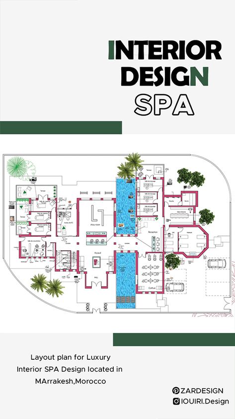 Spa Design Plan Layout, Massage Spa Layout Design Floor Plans, Spa Interior Design Plan, Luxury Spa Layout Plan, Gym And Spa Plan Architecture, Clubhouse Plan Layout, Spa Layout Plan, Wellness Spa Interior Design Luxury, Spa Center Plan