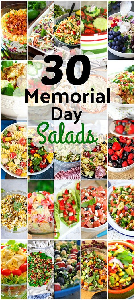 30 Summer Salads Perfect for a Backyard Barbecue Memorial Day Salads, Different Types Of Salads, Types Of Salads, Memorial Day Foods, Salad Menu, Seven Layer Salad, Keto Salads, Summertime Salads, Family Style Meals