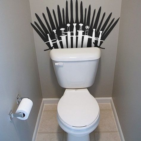 The Porcelain Throne Toilet Decals, Game Of Thrones Party, Got Party, Game Of Thrones Funny, Geek Crafts, Gra O Tron, Toilet Wall, Iron Throne, Malbec