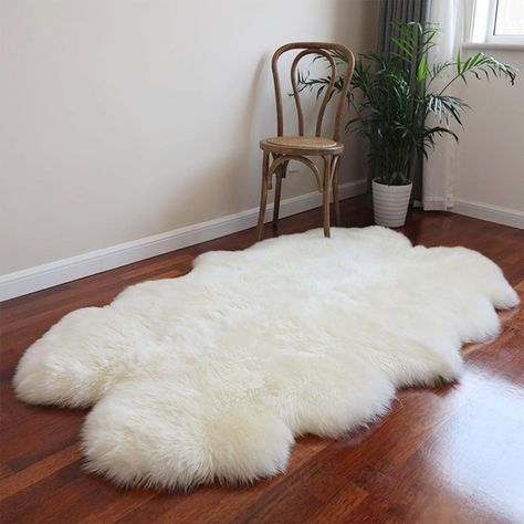 PRICES MAY VARY. 【EXTRA LARGE SIZE】Size Approx:4ft4in x 6ft6in. Four sheepskin pelts stitched end to end, its extra large size makes it ideal for your big and beautiful house. 【Merino】The sheepskin comes from Merino sheep, which grows on the vast land of Australia.It is 100% natural lamb skin, which is the best color, softest and and durability in the sheep.Our sheepskin wool has a length of more than 3inchs and has a very high wool density. 【PREMIUM TANNING】Our unique tanning process ensures a Throw On Bed, Large Sheepskin Rug, Fuzzy Rug, Faux Sheepskin Rug, Rugs Large, Floor Trim, Fur Rug, Fluffy Rug, Shaggy Rug