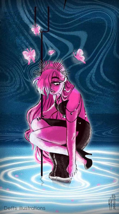 Queen Persephone, Lore Olympus, Queen, Illustrations, Hair, Pink