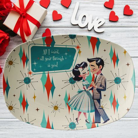 Party Platter, Mid Century Modern Christmas, Retro Pillows, Starburst Design, Party Platters, Valentine Love, Vintage Barbie Dolls, Sioux Falls, Mid Century Art