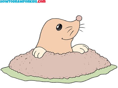 In this lesson I want to show you how to draw a mole. If you complete this lesson, you will have a good time and gain... Mole Animal, Useful Skills, Mole Rat, Sketching Tips, Drawing Tutorials For Kids, Coloring Supplies, Animal Drawing, Have A Good Time, Drawing Tutorial Easy