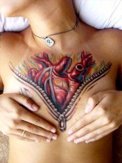 ! Zipper Tattoo, Open Heart Tattoo, Anatomical Tattoos, Anatomy Tattoo, Tattoo Son, See Tattoo, Anatomical Heart Tattoo, Herz Tattoo, Muster Tattoos