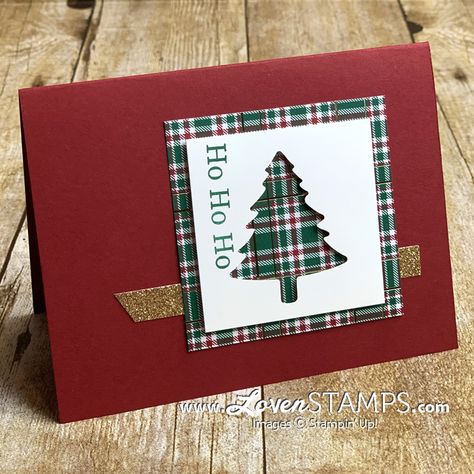 Stampinup Perfectly Plaid Cards, Stampin Up Tree Punch Christmas Cards, Su Perfectly Plaid Christmas Cards, Stampin Up Tree Punch, Perfectly Plaid Stampin Up Cards, Stampin Up Christmas Cards 2019-2020, Stampin Up Perfectly Plaid, Plaid Cards, Plaid Christmas Card