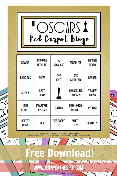 OK guys. The Oscars Red Carpet BINGO, y'all. Sure, sure...there are some good movies nominated for an Academy Award. There are some amazing actors... Friend Bingo, Sprinkles Party, Necklace For Neckline, Beaded Gloves, Yellow Gloves, Feather Gown, White Tux, Crystal Tattoo, Oscars Red Carpet