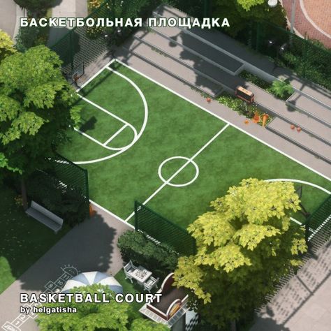 BASKETBALL COURT – @helgatisha on Tumblr San Sequoia, Basketball Hoop, Tennis Court, Sims 4, On Tumblr, Oasis, Basketball Court, Tennis, Basketball