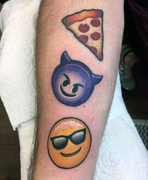 Emoji Tattoos For Men, Emoji Tattoo Ideas, Emoticon Tattoo, Emoji Tattoo, Tattoo Templates, Red Tattoos, About Tattoo, Face Tattoos, Face Tattoo