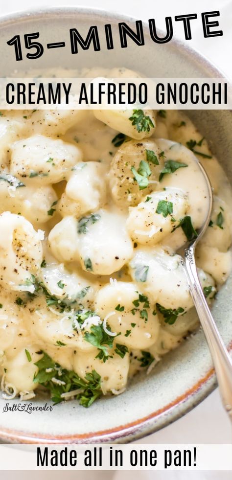 Gnocchi Alfredo, Alfredo Gnocchi, Gnocchi Sauce, Gnocchi Recipes Easy, Gnocchi Recipes Homemade, Salsa Alfredo, Gnocchi Dishes, Alfredo Sauce Recipe Easy, Gnocchi Pasta