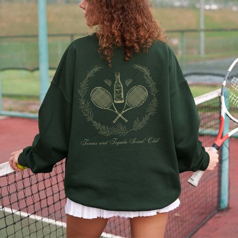 Tennis Style Women, Tennis Club Sweatshirt, Tennis Academy, Tennis Sweatshirt, Girls Squad, Game Making, Funny Adult Shirts, Tennis Apparel, Tennis Outfit Women