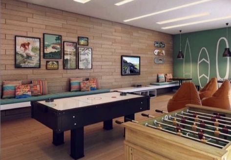 Small Game Rooms, Home Game Room, Teen Lounge, Arcade Room, Game Cafe, Hangout Room, Game Room Basement, Recreational Room, Man Cave Basement