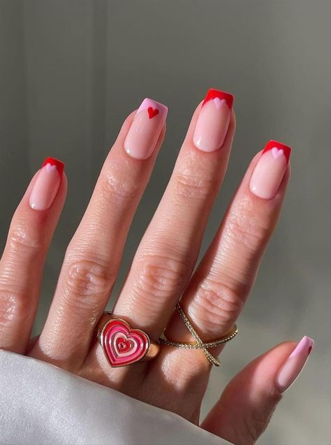 Galentine's Day nail designs, Galentine's Day nail designs acrylic, short Galentine's Day nail designs, short valentine's Day nail designs, valentine's Day nail acrylic, black valentine's Day nail , heart nails, short heart nails, black heart nails f0r valentine's day #blacknails #shortnails #valentinesdaynails #galentinesdaynails #heartnails Valentines Day Nails Bows, Really Simple Nail Designs, Valentine’s Day French Nails, February Nails Red, Nail Shape Acrylic, Heart Nails Simple, Heart Nails Black, Simple French Tip Nails, Black Heart Nails