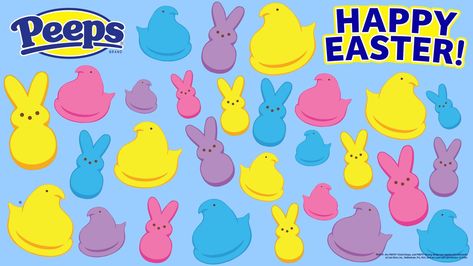 Peeps Wallpaper, Peter Rabbit Movie, Peep Wallpaper, Peeps Candy, Candy Background, Easter Backgrounds, Easter Wallpaper, Flower Cart, Abstract Wallpaper Backgrounds