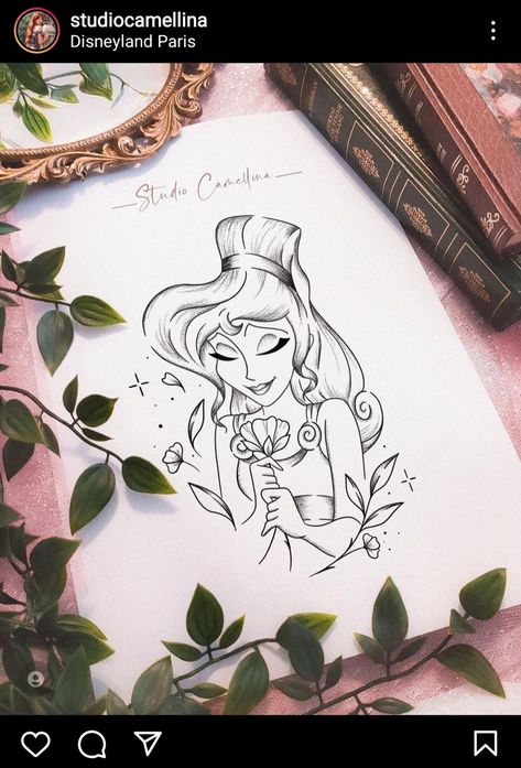 Hercules Couple Tattoo, Megara Tattoo Ideas, Hercules Medallion Tattoo, Megara Tattoo Hercules, Hercules Muses Tattoo, Disney Hercules Tattoo, Meg Disney, Hercules Muses, Hercules Megara