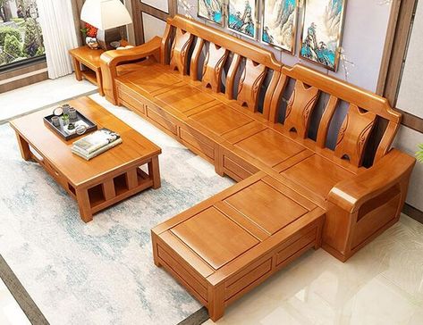 Sala Set, Sofa Kulit, Sofa Bed Wooden, Solid Wood Sofa, Sofa Design Wood, Wooden Sofa Set Designs, Sofa L, Wooden Sofa Designs, Corner Sofa Design