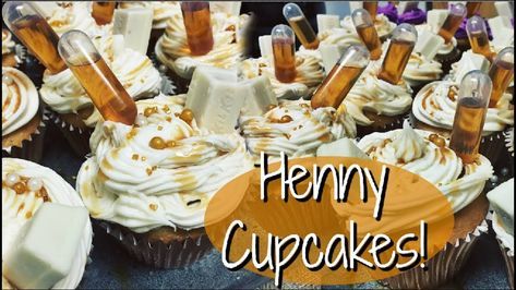 Hennessy Cupcakes Recipe, Beginner Cakes, Infused Cupcakes Recipes, Hennessy Cupcakes, Liquor Cupcakes, Drunken Cupcakes, Cupcake Icing Tips, Adult Cupcakes, Alcohol Infused Cupcakes