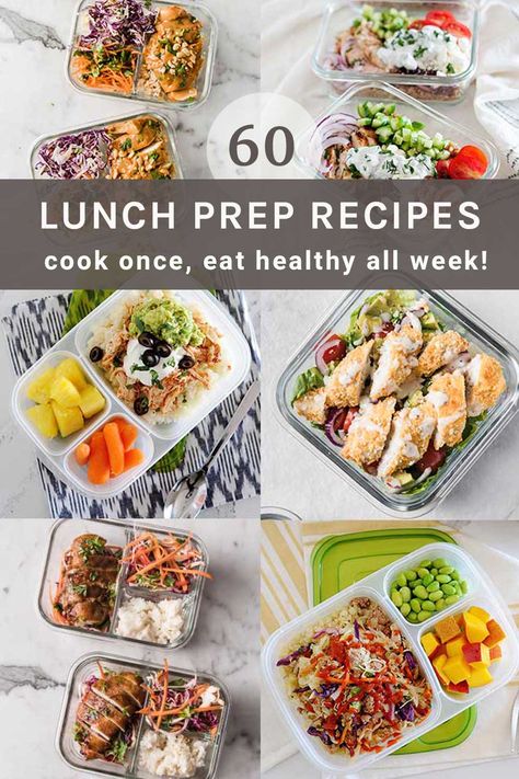 Let the healthy lunch meal prep begin with these delicious healthy ideas to help you prep once and eat all week! Lunch Prep Recipes, Healthy Meal Prep Lunch, Recipes For Lunch, Meal Prep Lunch, Lunch Prep, Prep Lunch, Healthy Lunch Meal Prep, Meal Prep Recipes, Easy Healthy Meal Prep