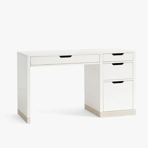 Teen Desks | Storage Desks & More | Pottery Barn Teen Teen Desk, Space Saving Desk, Compact Desks, Oversized Furniture, Desks For Small Spaces, Swivel Chair Desk, White Desk, Bedroom Wallpaper, Weathered White