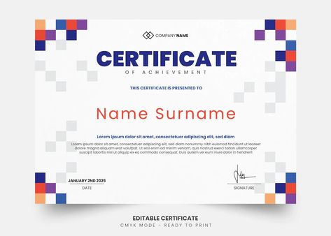 Tech Certificate Design, Corporate Certificate Design, Sertifikat Aesthetic, Modern Certificate Design Ideas, Certificate Design Aesthetic, Certificate Design Ideas, Blue Certificate, Certificate Designs, Certificate Layout