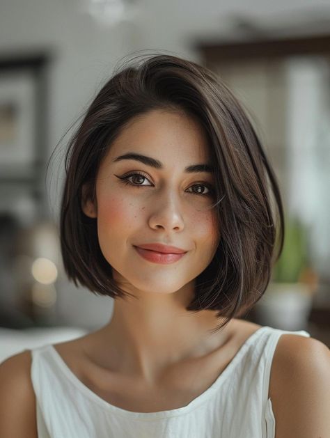 Hair Do For Bob Hairstyle Ideas, Haircut Short Hair Women, Haircut For Short Hair For Women, Bob One Length, Short Bob Hairstyle Women, Short Hair With Color, Haircut Short Women, Bob Layered Haircut, Woman Short Haircut