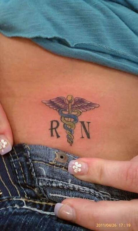 Tattoos for Nurses | Tattoo Ideas, Artists and Models Registered Nurse Tattoo, Nursing Tattoos, Nurse Symbol, Nurse Tattoo, Medical Tattoo, Nursing Humor, Pediatric Nurse, Nurse Stuff, Medical Symbols