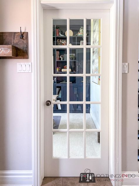 French Doors For Office, French Doors To Office, French Doors Interior Office, French Pocket Door, French Pocket Doors, Bedroom French Doors, Single French Door, Single Bedroom, Office Door